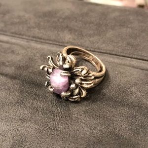 Lucky Brand vintage silver ring w/lavender stone